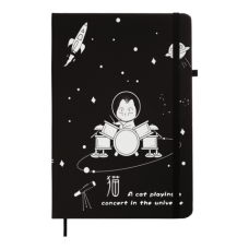 Книжка записна COSMO на гумці, А5, 80 арк., клітинка., офсет крем., тв.лам.обл., синя, KIDS LINE