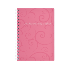 Записная книга на пружине, BAROCCO, А6, 80 л., клетка, пластиковая обложка, розовая