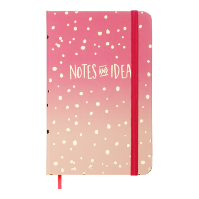 Книжка записна GRADIENT, на гумці, А6, 80 арк., клітинка., офсет крем., тв.лам.обл., рожевий