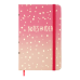 Книжка записна GRADIENT, на гумці, А6, 80 арк., клітинка., офсет крем., тв.лам.обл., рожевий