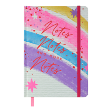Книжка записна NEON, на гумці, А5, 96 арк., клітинка, офсет крем., тв.лам.обл., рожева