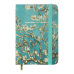 Книжка записна ALMOND BRANCHES, на гумці, А7, 80 арк., клітинка., офсет крем., тв.лам.обл., бірюзова