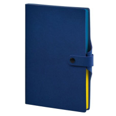 Записна книжка А5 в крапку Twill на кнопці синя