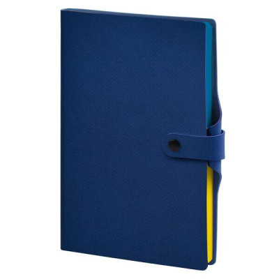 Записна книжка А5 в крапку Twill на кнопці синя