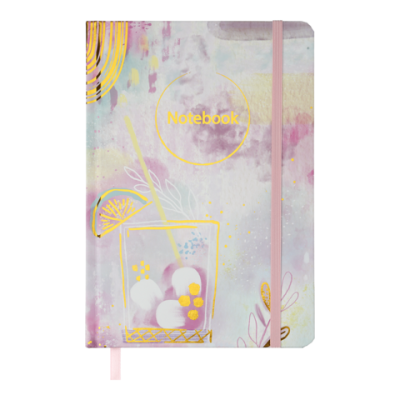 Книжка записна ABSTRACT, на гумці, А5, 96 арк., клітинка, офсет крем., тв.лам.обл., світло-рожева