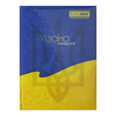 Записна книжка UKRAINE, А5, 80 арк., клітинка, тверда обкладинка, гл. ламінація з поролоном, жовта