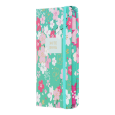 Книжка записна BLOSSOM, на гумці, А6, 80 арк., клітинка., офсет крем., тв.лам.обл., блакитна