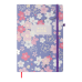 Книжка записна BLOSSOM, на гумці, А5, 80 арк., клітинка., офсет крем., тв.лам.обл., фіолетова