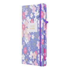 Книжка записна BLOSSOM, на гумці, А5, 80 арк., клітинка., офсет крем., тв.лам.обл., фіолетова