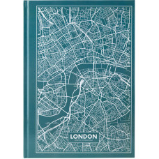 Книга записная Axent Maps London 8422-516-A, A4, 210x295 мм, 96 листов, клетка, твердая обложка, бирюзовая