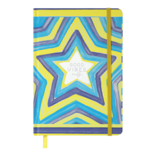 Книжка записна STAR, на гумці, А5, 96 арк., клітинка, офсет крем., тв.лам.обл., блакитна