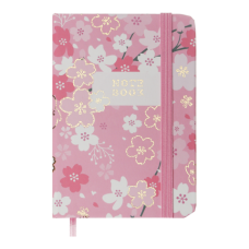 Книжка записна BLOSSOM, на гумці, А7, 80 арк., клітинка., офсет крем., тв.лам.обл., рожева