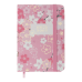 Книжка записна BLOSSOM, на гумці, А7, 80 арк., клітинка., офсет крем., тв.лам.обл., рожева