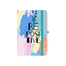 Ділова записна книжка BE POSITIVE, A5, тверда паперова обкладинка, гумка, білий блок лінія