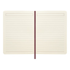 Деловая записная книжка SQUARE, А6, твердая обложка, резинка, кремовый блок линия, коричневый