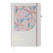 Книжка записна ESSENCE, на гумці, А5, 80 арк., клітинка., офсет крем., тв.лам.обл., біла