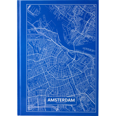 Книга записная Axent Maps Amsterdam 8422-507-A, A4, 210x295 мм, 96 листов, клетка, твердая обложка, голубая