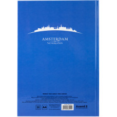 Книга записная Axent Maps Amsterdam 8422-507-A, A4, 210x295 мм, 96 листов, клетка, твердая обложка, голубая