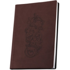 Ділова записна книжка А6, тиснення "Візерунок", колір обкладинки - коричневий