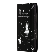 Книжка записна COSMO на гумці, А6, 80 арк., клітинка., офсет крем., тв.лам.обл., чорна, KIDS LINE
