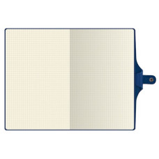 Записна книжка А5 в клітинку Twill на кнопці синя, тиснення 
