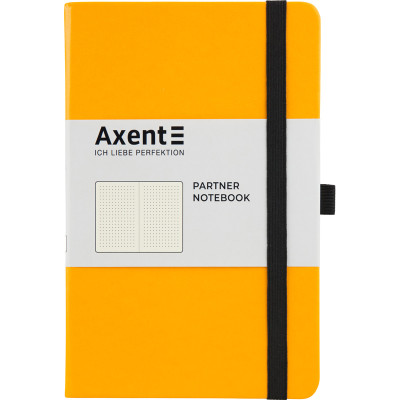 Книга записна Axent Partner 8306-08-A, A5-, 125x195 мм, 96 аркушів, крапка, тверда обкладинка, жовта