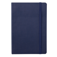 Блокнот деловой COLOR TUNES, А5, 96 л., клетка, т-синий, иск.кожа