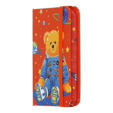 Книжка записна BEAR на гумці, А7, 80 арк., клітинка., офсет крем., тв.лам.обл., помаранчева, KIDS LINE