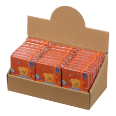 Книжка записна BEAR на гумці, А7, 80 арк., клітинка., офсет крем., тв.лам.обл., помаранчева, KIDS LINE