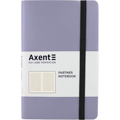 Книга записна Partner Soft, 125*195, 96арк, кліт, срібляста - 8206-34-A Axent