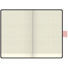 Книга записная BRUNNEN Компаньон черная с розовым срезом А6- клетка