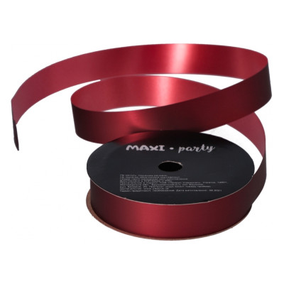 Лента матовая металлик для декора 18мм*9,15м, красный - R18-10SPMS(36CB)-01 Maxi
