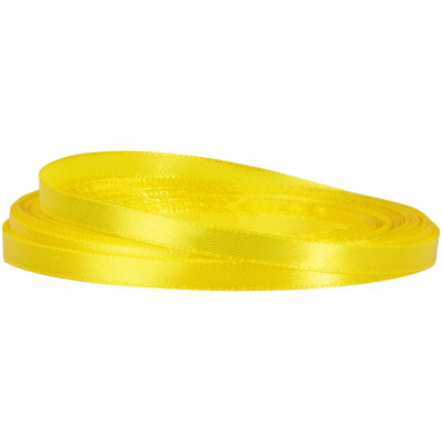 Стрічка сатин 0,5см*22м, колір жовтий - MX62157-15 Maxi