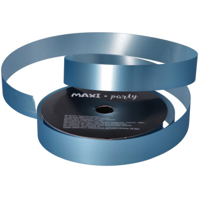 Лента матовая металлик для декора 18мм*9,15м, голубой - R18-10SPMS(36CB)-13 Maxi