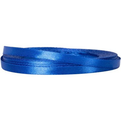Лента сатин 0,5см*22м, цвет синий - MX62153-40 Maxi