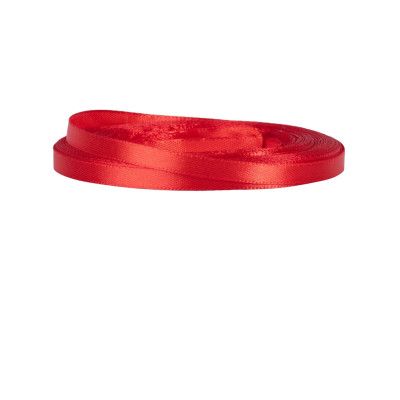 Лента сатин 0,5см*22м, цвет красный MX62159-26