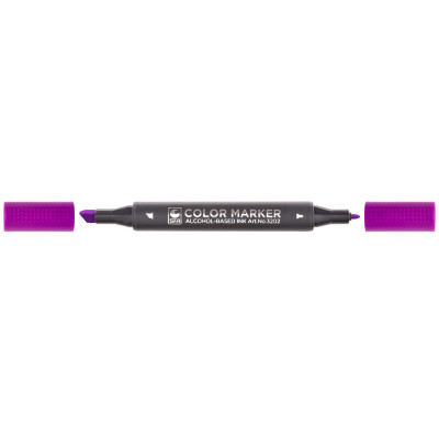 Маркер художественный двухсторонний для эскизов STA 3202, фиолетовый насыщеный - STA3202-81 STA