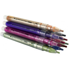 Металлизированные маркеры с цветным контуром, 12 цветов