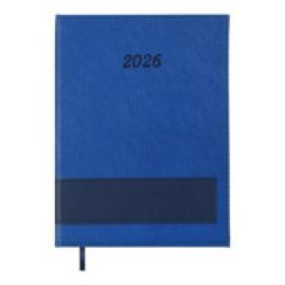 Щоденник датов. 2026 PRESTIGE, A5, синій, штуч. шкіра BM.21147-02