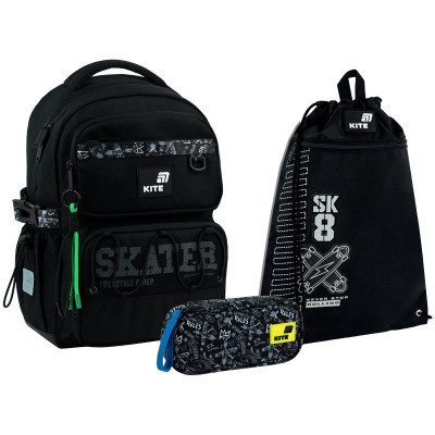 Набор рюкзак + пенал + сумка для обуви Kite 1022 Skater