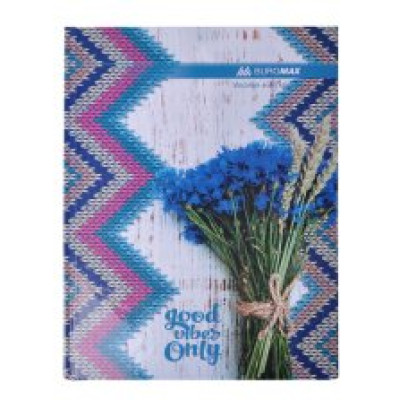 Книга канцелярская ROMANTIC, А4, 96 л., клетка, офсет, твердая ламинированная обложка, синяя BM.2400-302