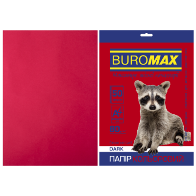 Бумага цветная DARK,  бордовая, 50 л., А4, 80 г/м² - BM.2721450-13 Buromax