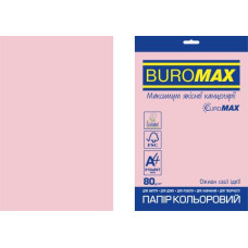 Бумага цветная PASTEL, EUROMAX, розовая, 20 л., А4, 80 г/м²