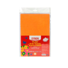 Бумага цветная А4 2 мм 1 лист Фоамиран-плюш MX-61866 оранжевый