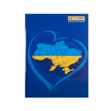 Книга канцелярская UKRAINE, А4, 192 л., клетка, офсет, твердая ламинированная обложка, ассорти