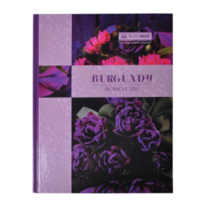 Книга канцелярская  BOHO CHIC, А4, 96 л., клетка, офсет, твердая ламинированная обложка, фиолетовая - BM.2400-207 Buromax