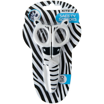 Ножиці  дитячі пластикові, безпечні, 12см Zebra - K22-008-02 Kite