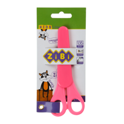 Ножиці дитячі в чохлі 135мм, з лінійкою, рожевий - ZB.5004-10 ZiBi