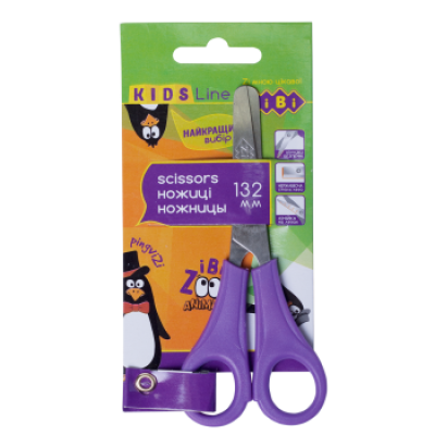 Ножницы детские с линейкой 132мм, фиолетовые, KIDS Line - ZB.5001-07 ZiBi