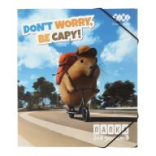 Папка для зошитів CAPYBARA, картонна, на гумці В5 (200х230мм), KIDS Line